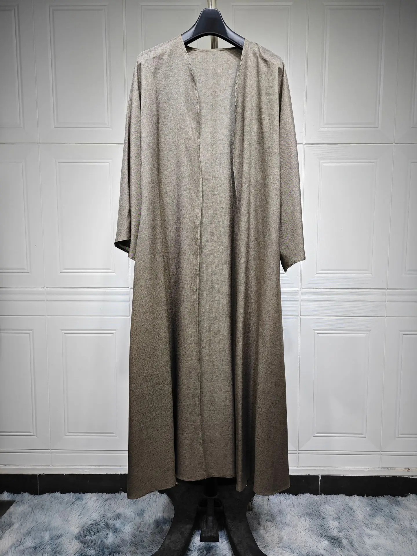 Abayas ouvertes en lin pour femmes, robe de prière, tenue caftan, cadeau islamique - image de produit 6