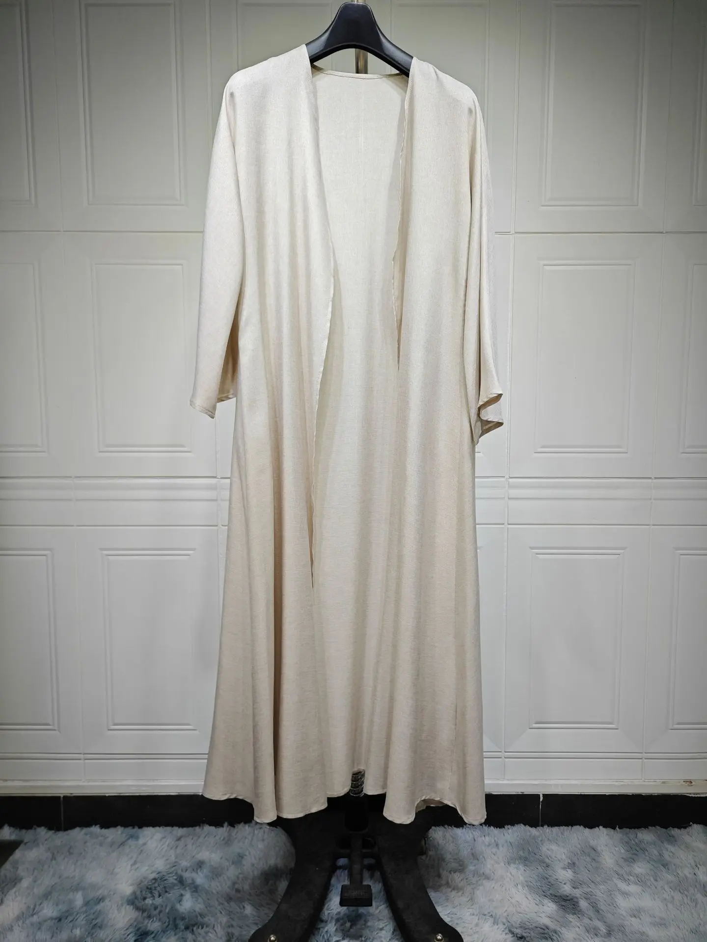 Abayas ouvertes en lin pour femmes, robe de prière, tenue caftan, cadeau islamique - image de produit 8