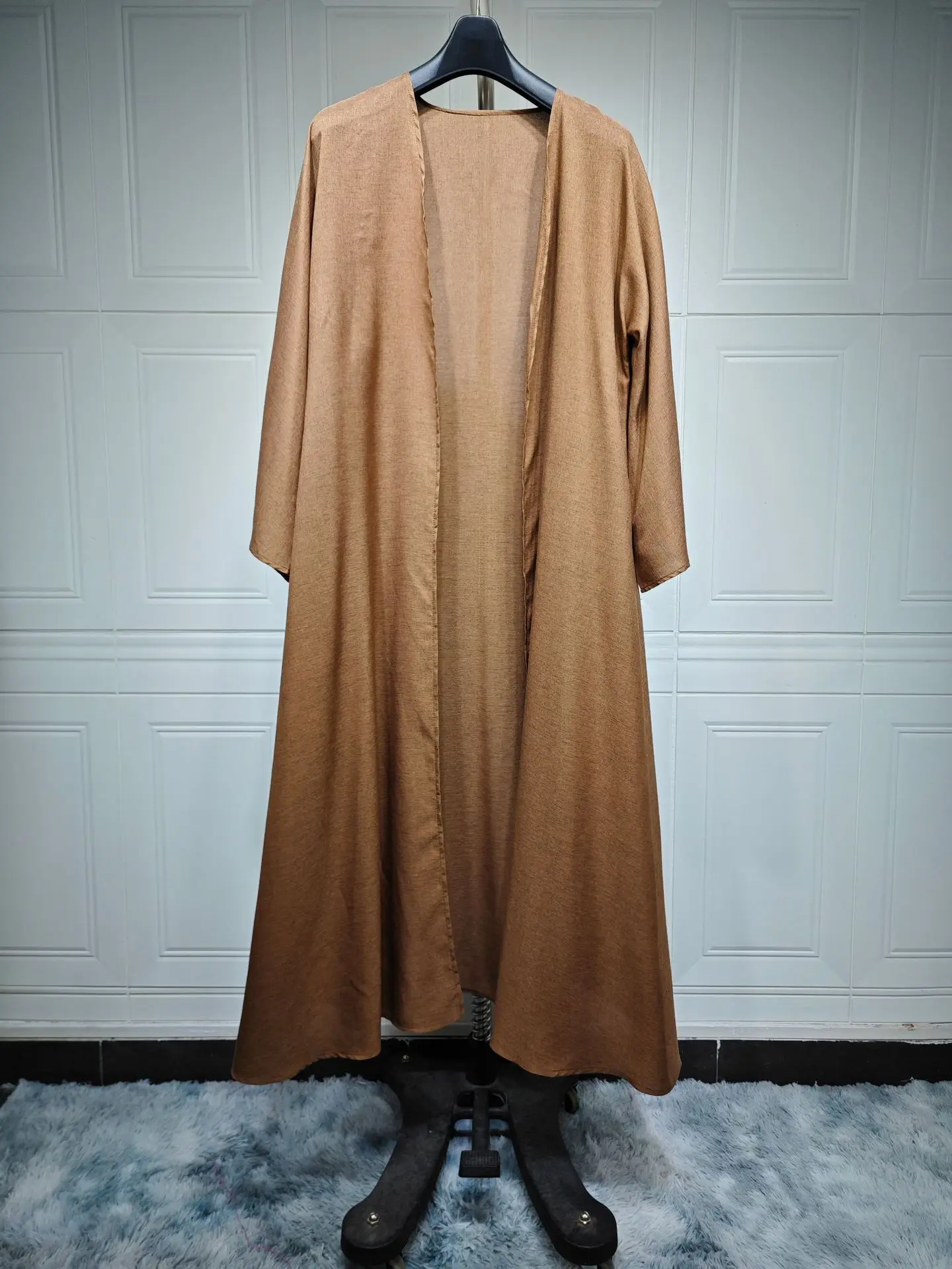 Abayas ouvertes en lin pour femmes, robe de prière, tenue caftan, cadeau islamique - image de produit 9