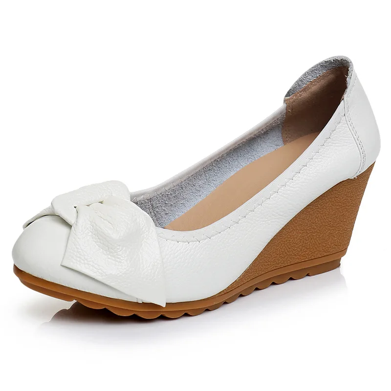 Chaussures en cuir véritable pour femmes: style sans lacet et nœud papillon - image de produit 9