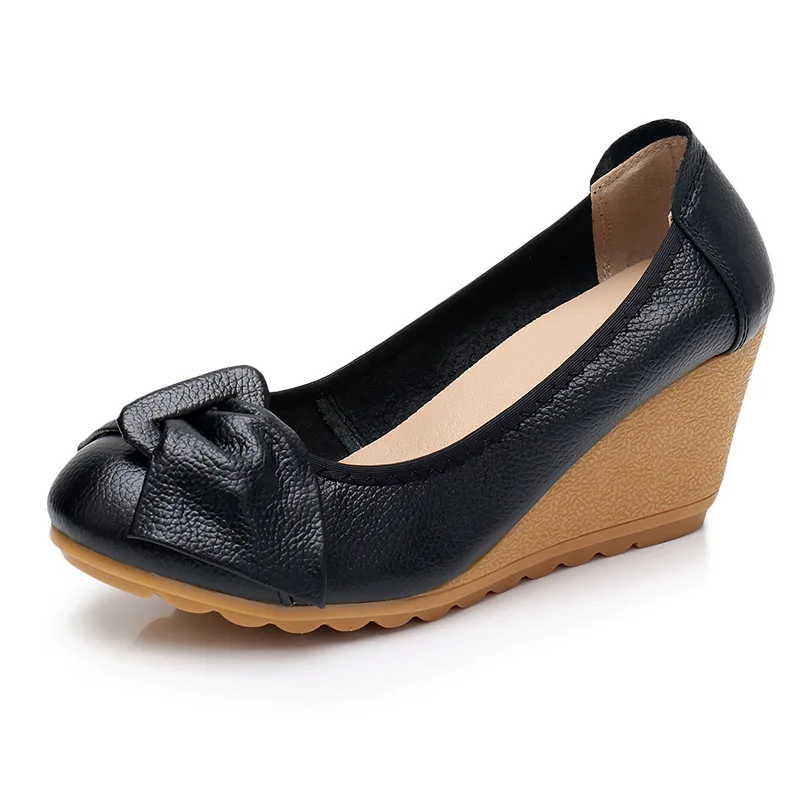 Chaussures en cuir véritable pour femmes: style sans lacet et nœud papillon - image de produit 7