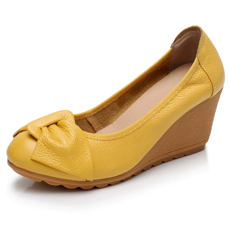 Chaussures en cuir véritable pour femmes: style sans lacet et nœud papillon - image de produit 10