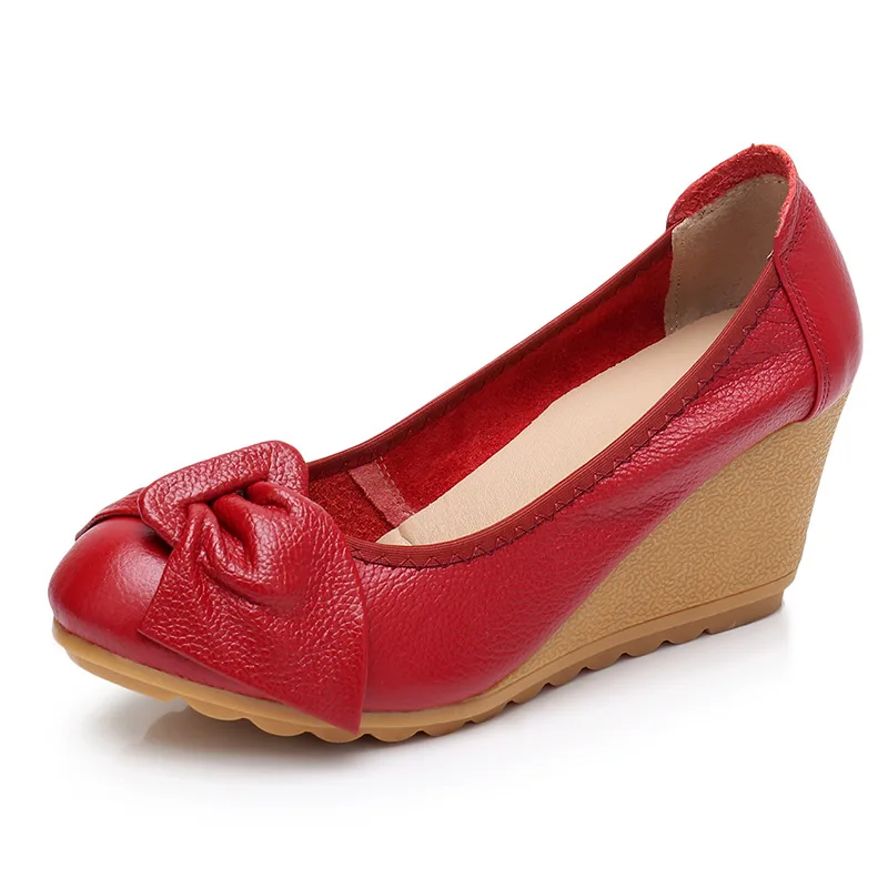Chaussures en cuir véritable pour femmes: style sans lacet et nœud papillon - image de produit 8